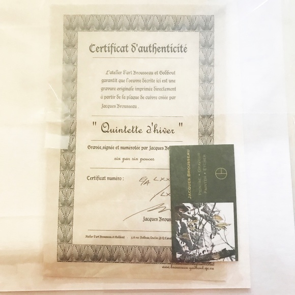 ART - DELICATE HAND COLOURED ETCHING BY JACQUES BROUSSEAU - Picture 4 of 4